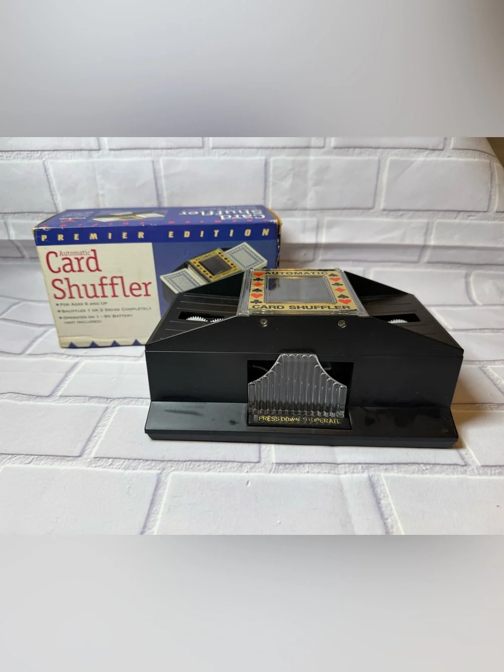 Vintage Automatic Card Shuffler Premier Edition 1-2 Deck Battery Operated